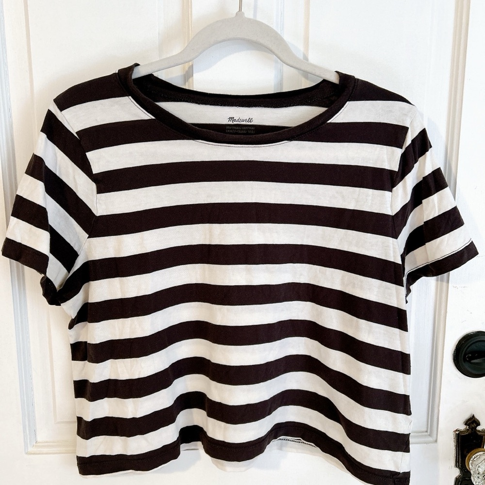 Madewell Black and White Striped Women's Top